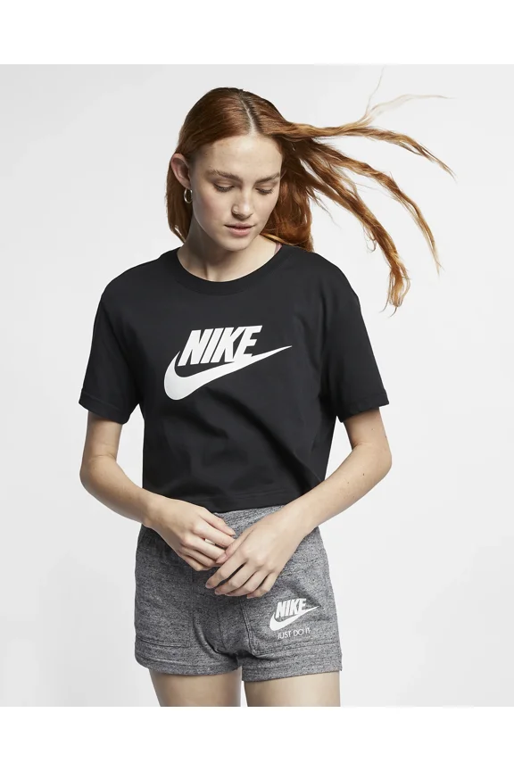 Sportswear Essential Women's Cropped Logo T-Shirt Color: Black/White Size: XS