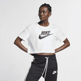 ★★Nike★★ Sportswear Essential LBR T-shirt W Black White Nike Women's Sportswear Essential Cropped T-Shirt (Medium