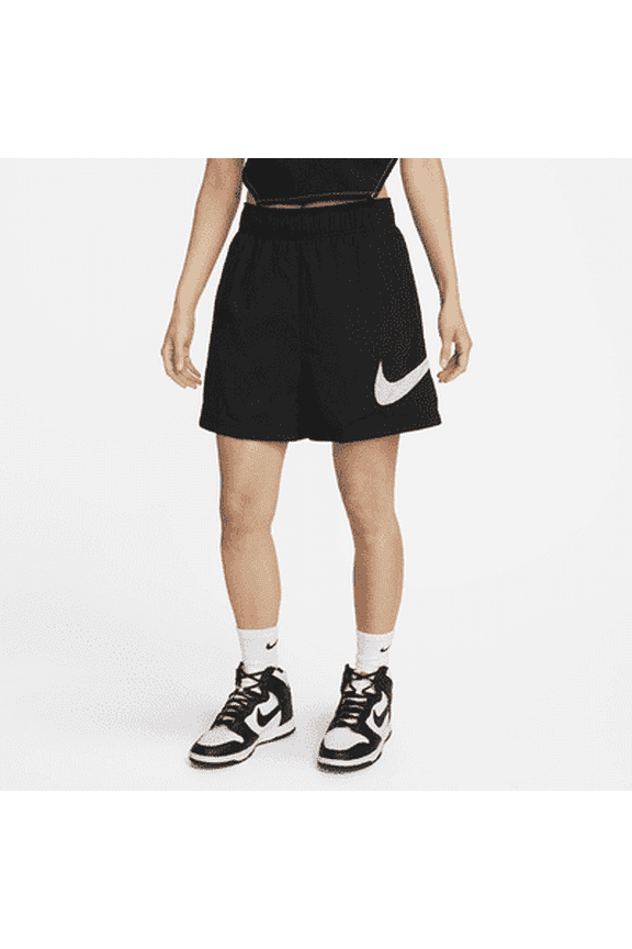 Sportswear Essential Women's High-Rise Woven Shorts Color: Black/White Size: XL