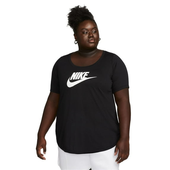 Nike Sportswear Essential Women's Tunic (Plus Size) Color: Black/White Size: 1X