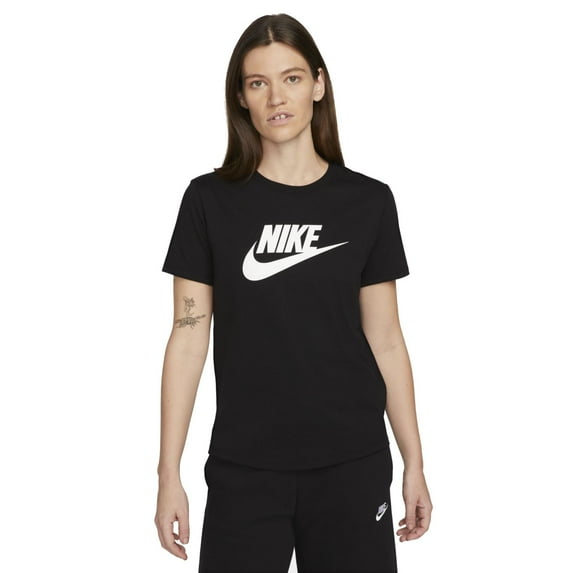 Women's Nike Sportswear Essentials Logo Tee Color: Black Size: XX LARGE