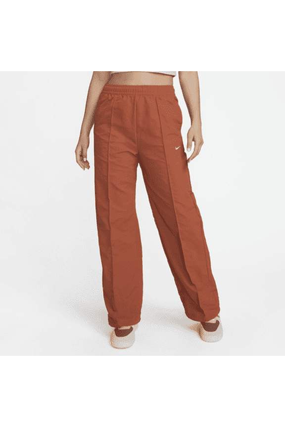 Sportswear Everything Wovens Women's Mid-Rise Open-Hem Pants Color: Burnt Sunrise/Sail Size: M (8–10)