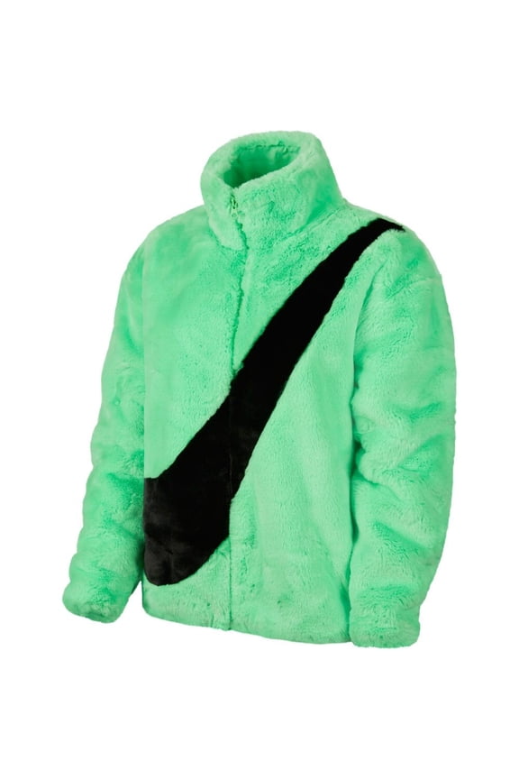 Sportswear Faux Fur Women's Jacket Green-Black cu6558-328 (S)
