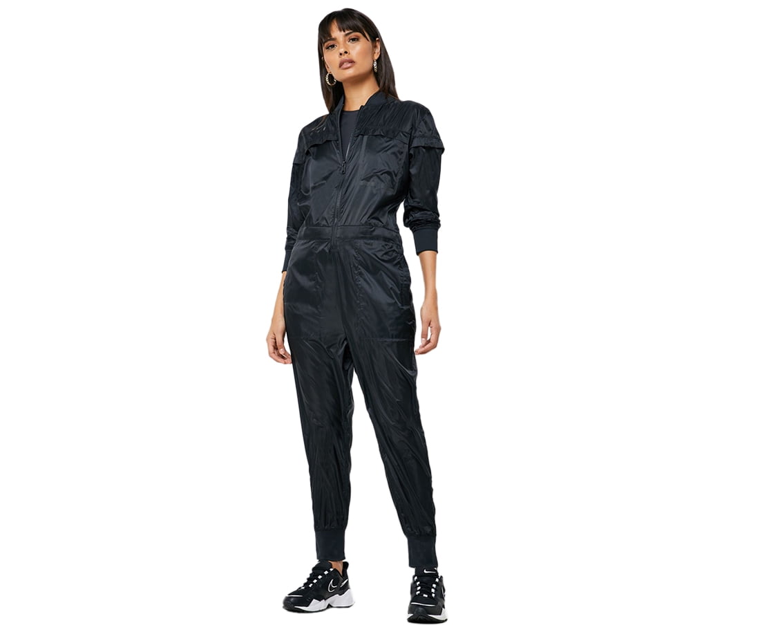 Nike Sportswear Futura Air Jumpsuit Womens Active Tracksuits Size L, Color:  Black/Black 