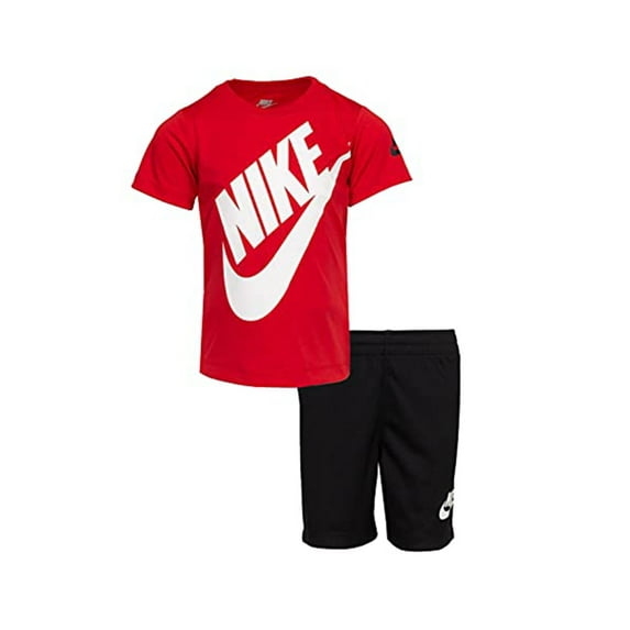 Nike Sportswear Futura T-Shirt and Shorts Set Baby Boys Active Shirts & Tees Size 2T, Color: Red/Black