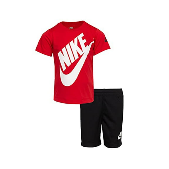 Nike Sportswear Futura T-Shirt and Shorts Set Baby Boys Active Shirts & Tees Size 3T, Color: Red/Black