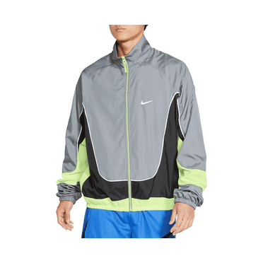 Nike Sportswear Grey/Volt Green Throwback Woven Jacket - XL