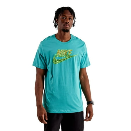 Nike Sportswear Men's 90's Print Graphic Tee (US, Alpha, Large, Regular, Regular, Teal)