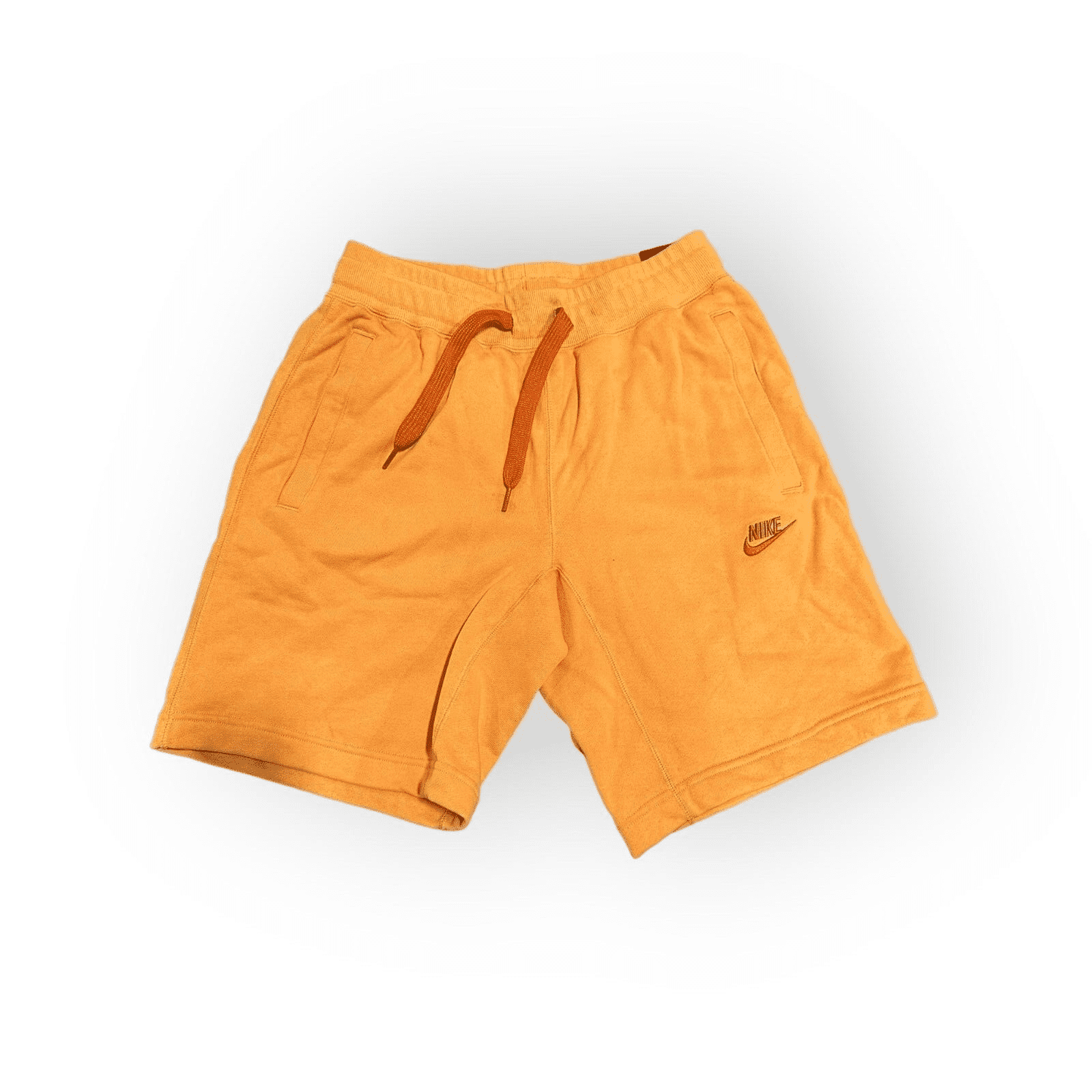 orange nike fleece shorts