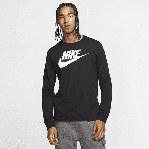 Nike Sportswear Men's Long-Sleeve T-Shirt Color: Black/White Size: 3XL Tall