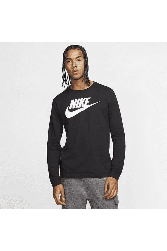 Nike Sportswear Men's Long-Sleeve T-Shirt Color: Black/White Size: M