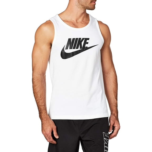 Nike Sportswear Men's Sleevless Tank Top Shirt (White/Black, S)