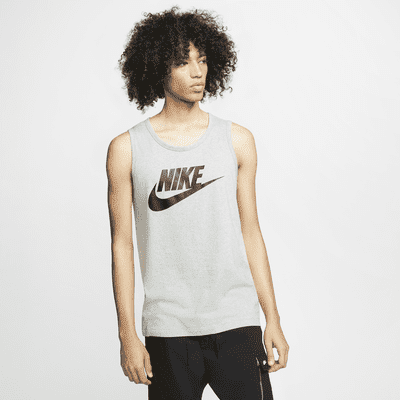 Nike Sportswear Men's Tank Color: Dark Grey Heather/Black Size: S Tall