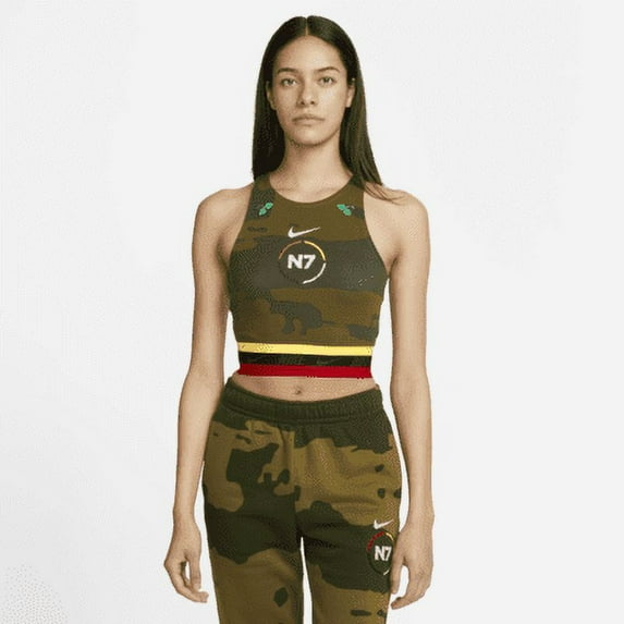 Nike Sportswear N7 Women's Cropped Top Color: Olive Flak Size: 2XL
