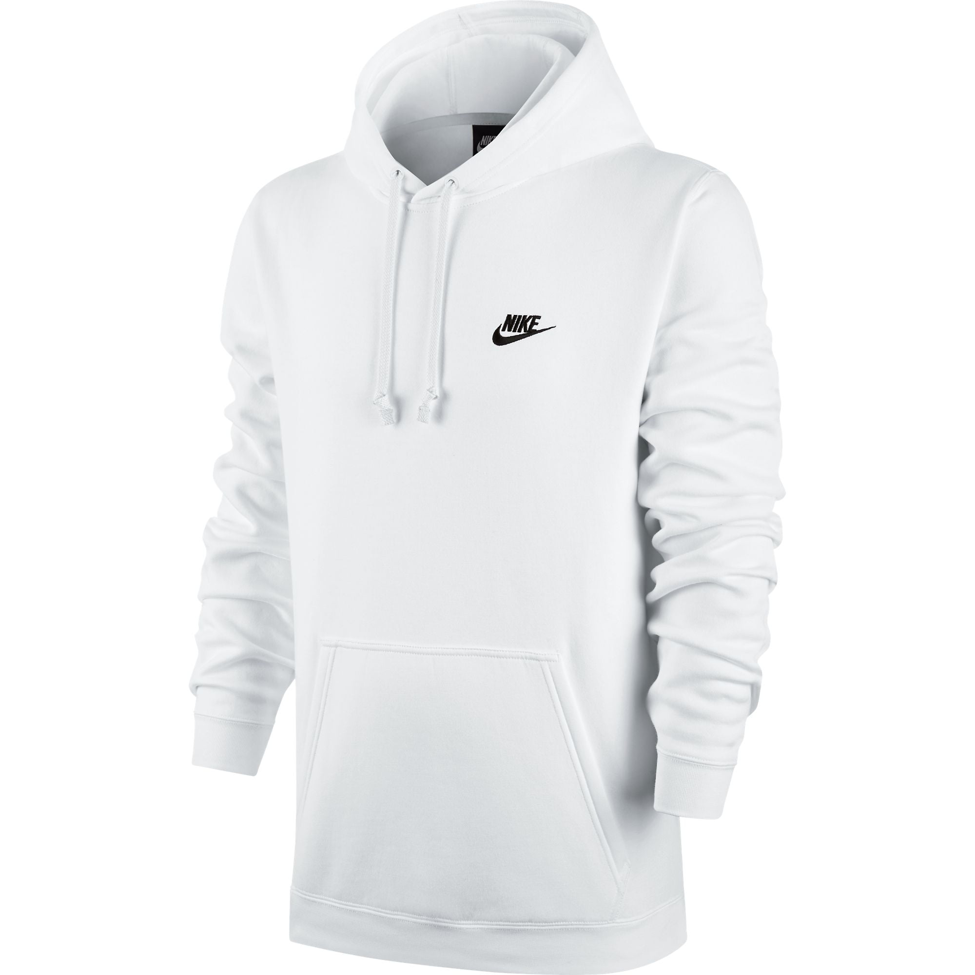 Nike 804346-100 White-Black Club Hoodie Pullover NSW Swoosh Sportswear