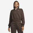 thumbnail image 1 of Nike Sportswear Phoenix Fleece Women's 1/2-Zip Cropped Sweatshirt Color: Baroque Brown/Sail Size: S, 1 of 1