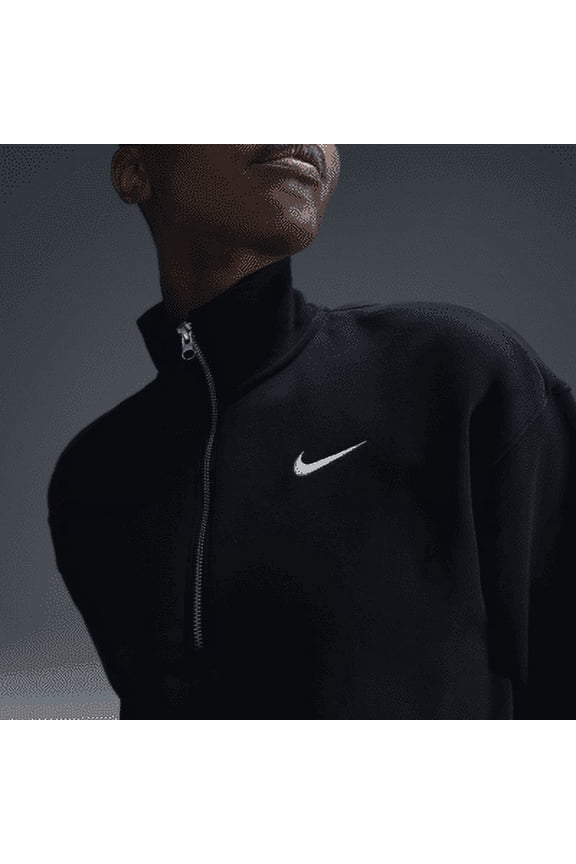 Nike Sportswear Phoenix Fleece Women's 1/2-Zip Cropped Sweatshirt Color: Black/Sail Size: S