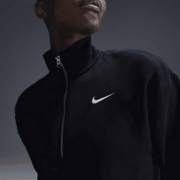 Nike Sportswear Phoenix Fleece Women's 1/2-Zip Cropped Sweatshirt Color: Black/Sail Size: S