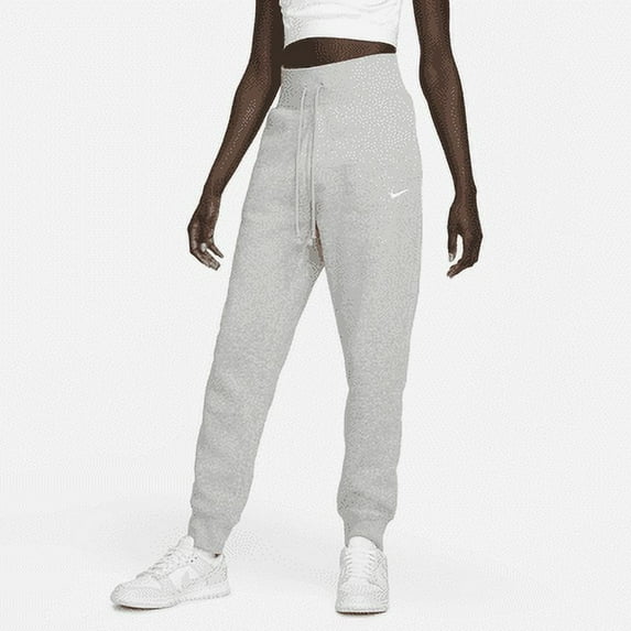 Nike Sportswear Phoenix Fleece Women's High-Waisted Joggers Color: Dark Grey Heather/Sail Size: S