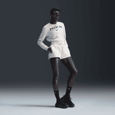 Nike Sportswear Phoenix Fleece Women's High-Waisted Loose Shorts Color: Light Orewood Brown/Sail Size: M