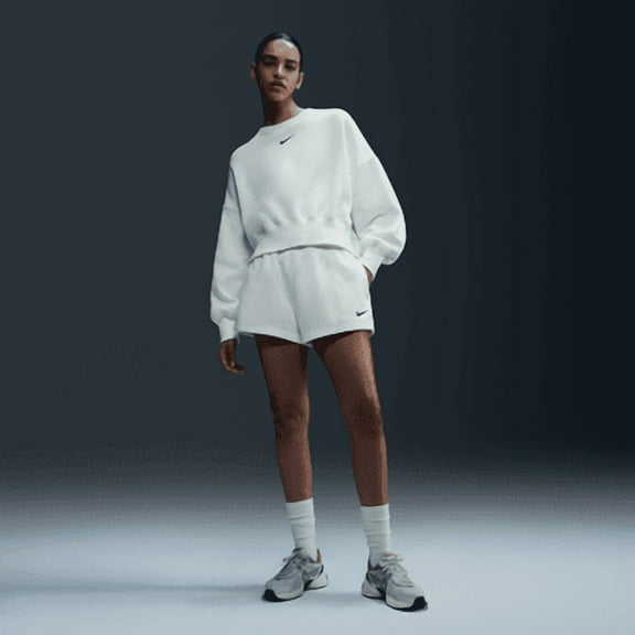 Nike Sportswear Phoenix Fleece Women's High-Waisted Loose Shorts Color: Sail/Black Size: XL