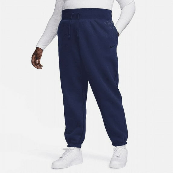 Nike Sportswear Phoenix Fleece Women's High-Waisted Oversized Sweatpants (Plus Size) Color: Midnight Navy/Black Size: 1X