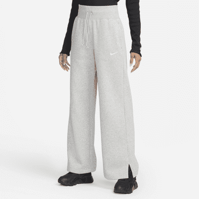 Nike Sportswear Phoenix Fleece Women's High-Waisted Wide-Leg Sweatpants Color: Dark Grey Heather/Sail Size: XL Short