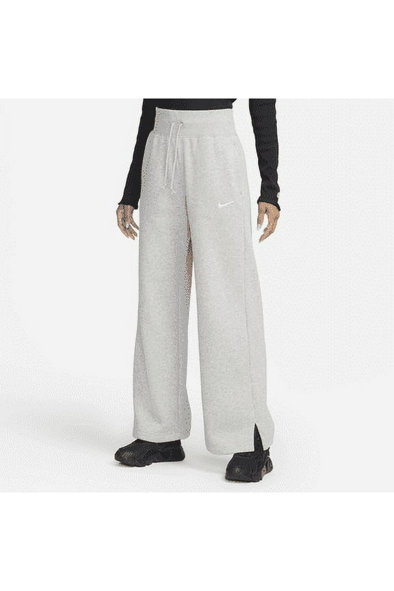 Nike Sportswear Phoenix Fleece Women's High-Waisted Wide-Leg Sweatpants Color: Dark Grey Heather/Sail Size: XL