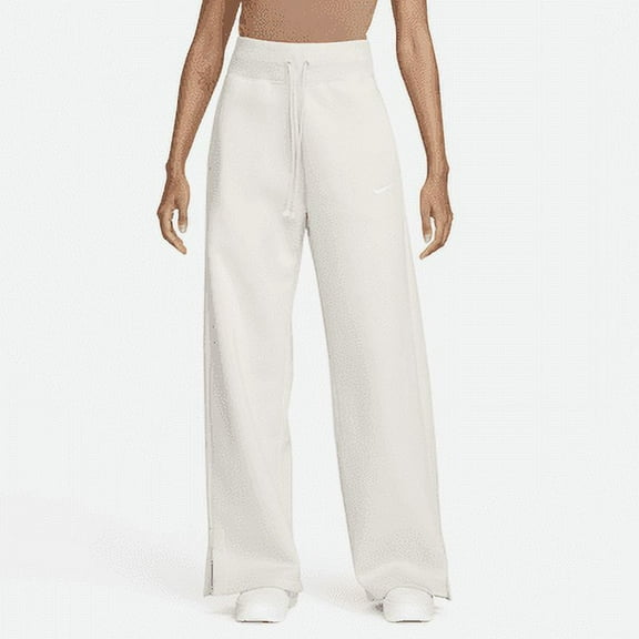 Nike Sportswear Phoenix Fleece Women's High-Waisted Wide-Leg Sweatpants Color: Light Orewood Brown/Sail Size: L