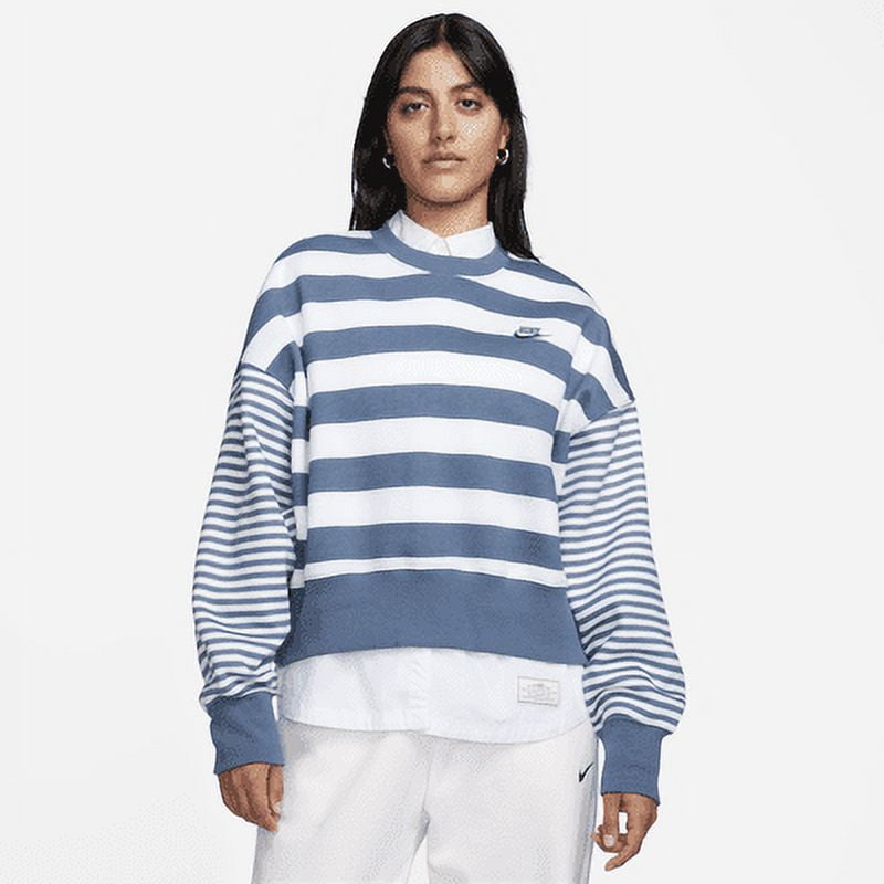 nike striped crewneck