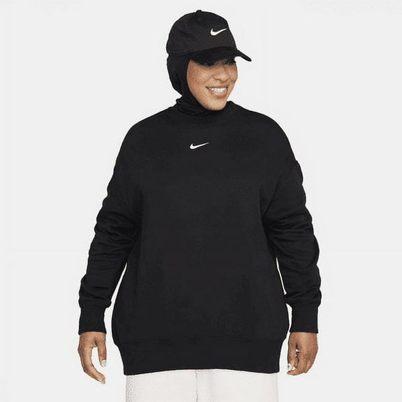 Nike Sportswear Phoenix Fleece Women's Oversized Crew-Neck Sweatshirt Color: Black/Sail Size: M