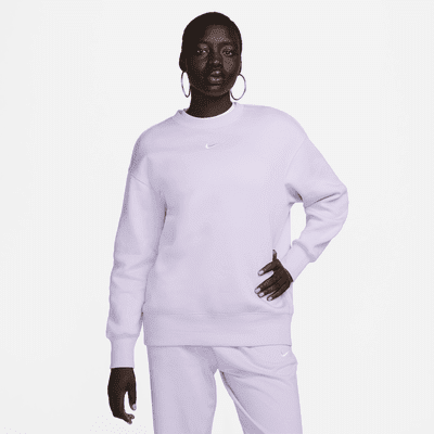 Nike Sportswear Phoenix Fleece Women s Oversized Crew Neck Sweatshirt Color Violet Mist Sail Size XS Walmart