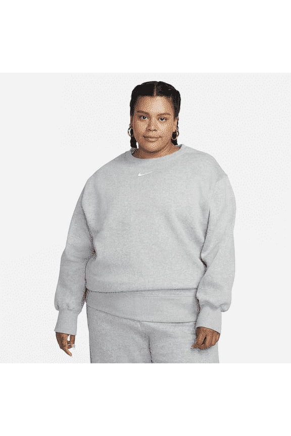 Sportswear Phoenix Fleece Women's Oversized Crew-Neck Sweatshirt (Plus Size) Color: Black/Sail Size: 2X