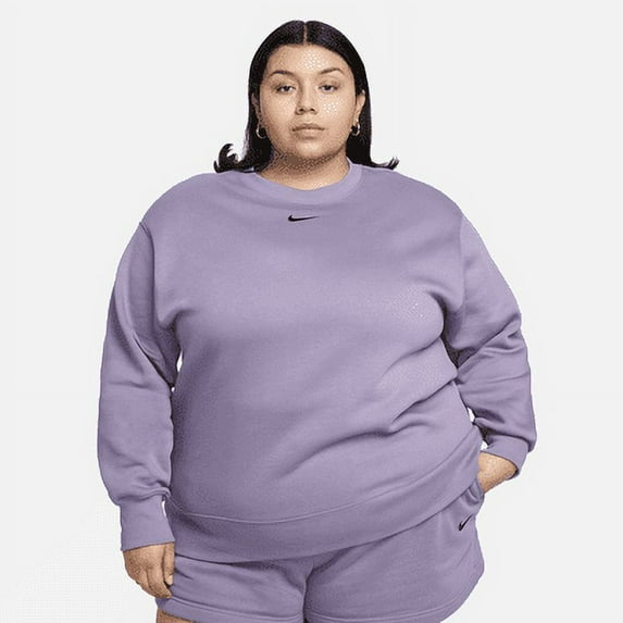Nike Sportswear Phoenix Fleece Women's Oversized Crew-Neck Sweatshirt (Plus Size) Color: Daybreak/Black Size: 3X