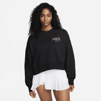 Nike Sportswear Phoenix Fleece Women's Oversized Cropped Crew-Neck Sweatshirt Color: Black Size: M