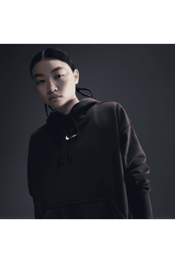 Sportswear Phoenix Fleece Women's Oversized Pullover Hoodie Color: Black/Sail Size: M