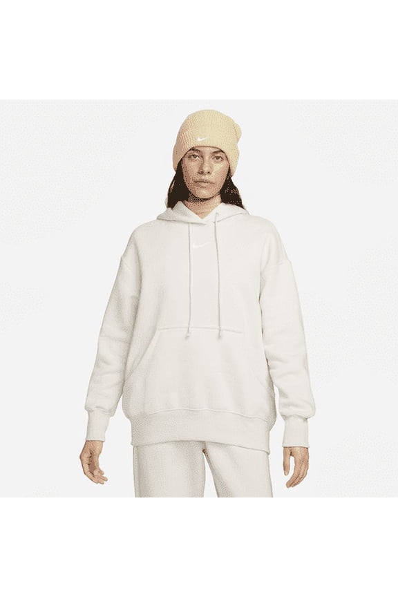 Sportswear Phoenix Fleece Women's Oversized Pullover Hoodie Color: Light Orewood Brown/Sail Size: XL