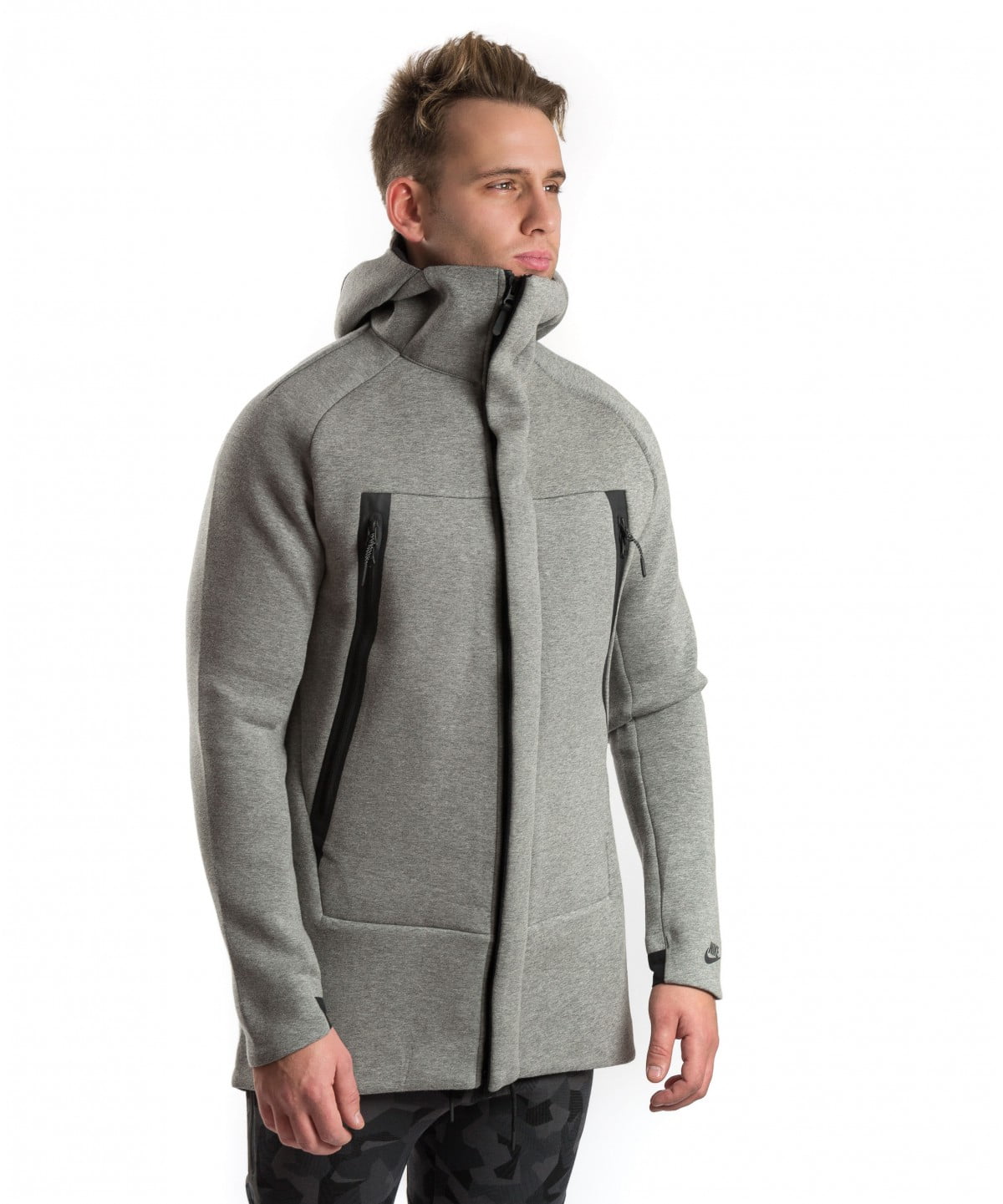 Nike Tech Fleece Grey Men's Parka Hoodie Size L - Walmart.com