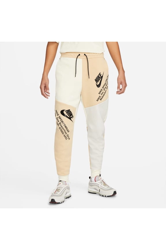 Tech Fleece Graphic Joggers Men's Pants Seasame-Cococnut Milk