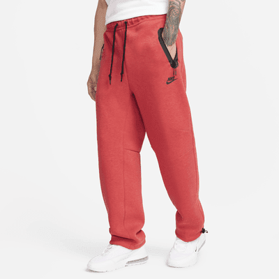 Nike Sportswear Tech Fleece Men s Open Hem Sweatpants Color Light University Red Heather Black Size L Walmart