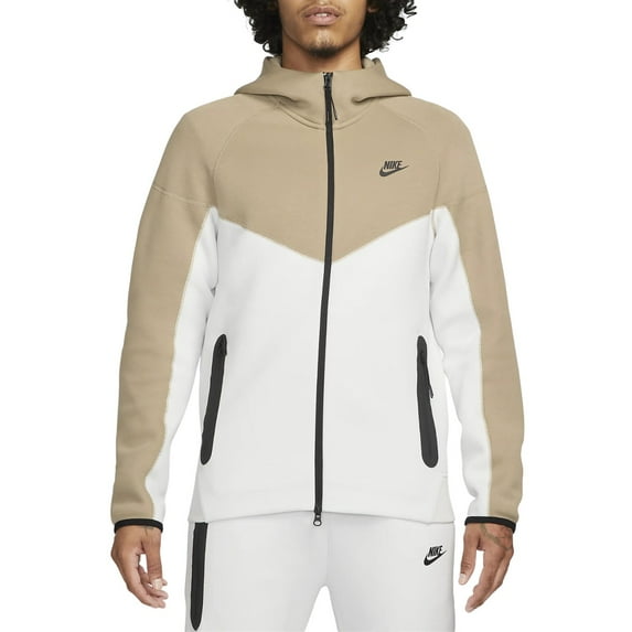 Nike Sportswear Tech Fleece Windrunner Men's Full-Zip Hoodie Color: Summit White/Khaki/Black Size: 3XL