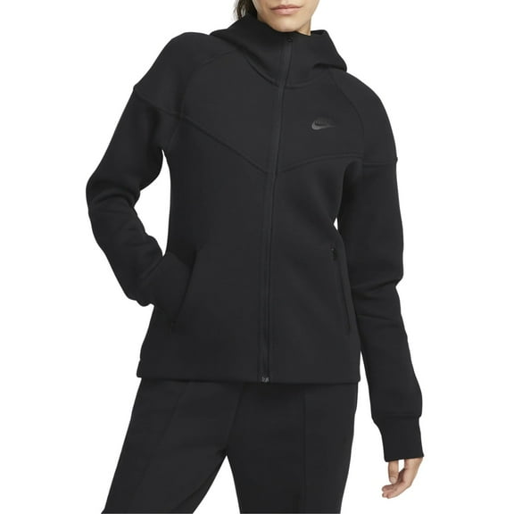 Nike Sportswear Tech Fleece Windrunner Women's Full-Zip Hoodie Color: Black/Black Size: L (12–14)