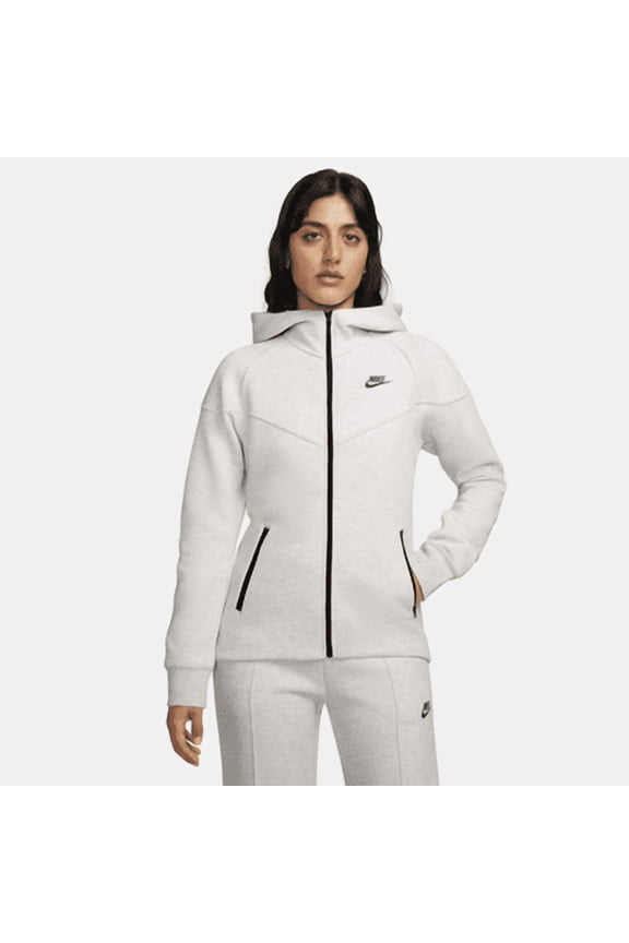 Sportswear Tech Fleece Windrunner Women's Full-Zip Hoodie Color: Light Grey/Heather/Black Size: XL (16–18)