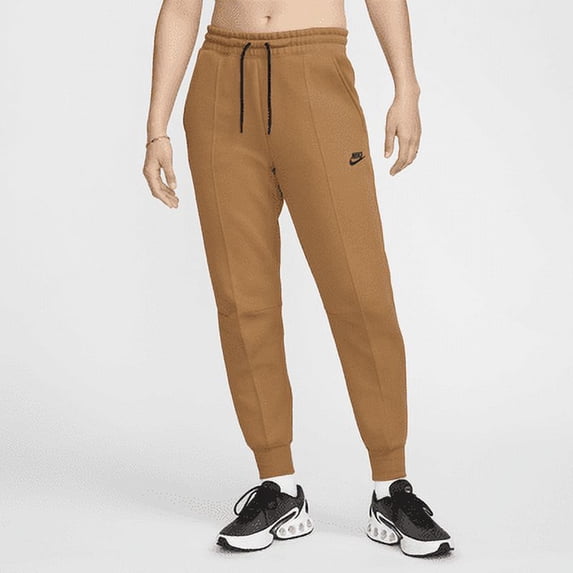 Nike Sportswear Tech Fleece Women's Mid-Rise Joggers Color: Flax/Black Size: S (4–6)