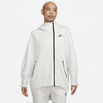 Nike Sportswear Tech Fleece Women's Oversized Full-Zip Hoodie Cape Color: Light Grey/Heather/Black Size: S