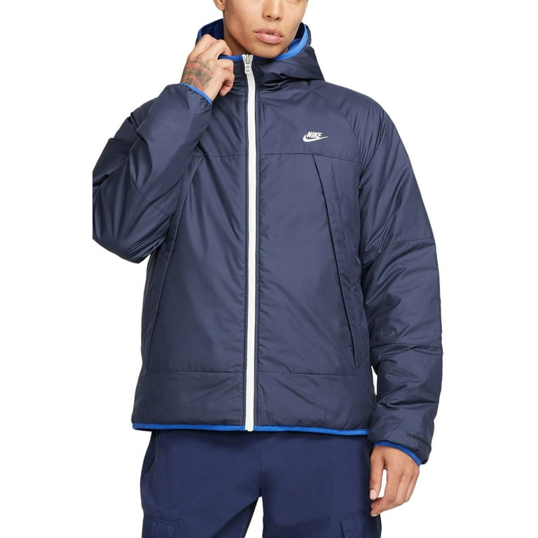 Nike Sportswear Therma Fit Mens Reversible Hooded Insulated Jacket Small Blue