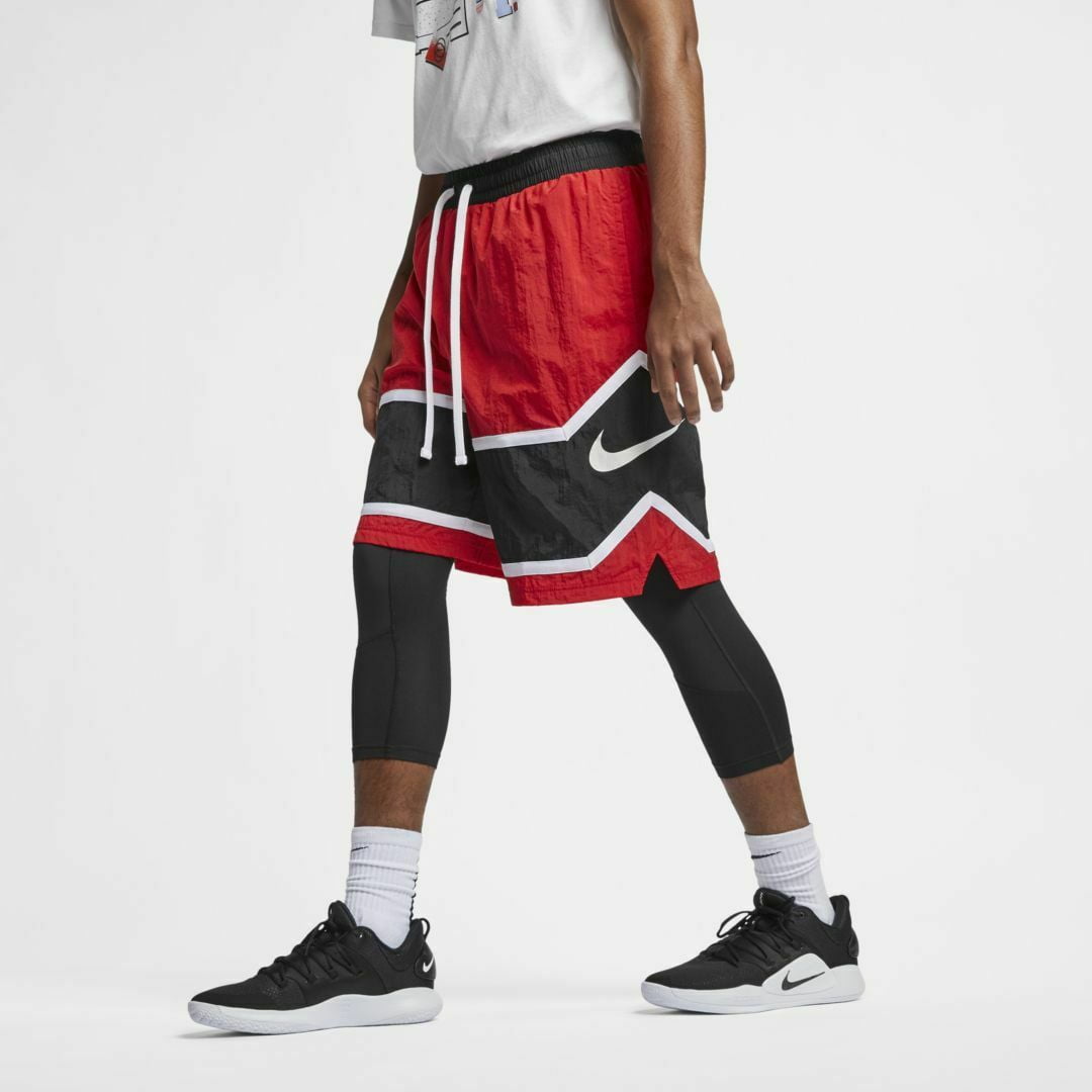 nike throwback shorts red and black