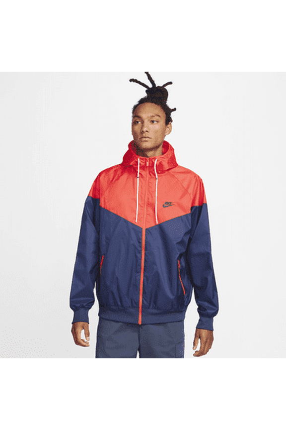 Sportswear Windrunner Men's Hooded Jacket Color: Midnight Navy/Light Crimson/Midnight Navy Size: S