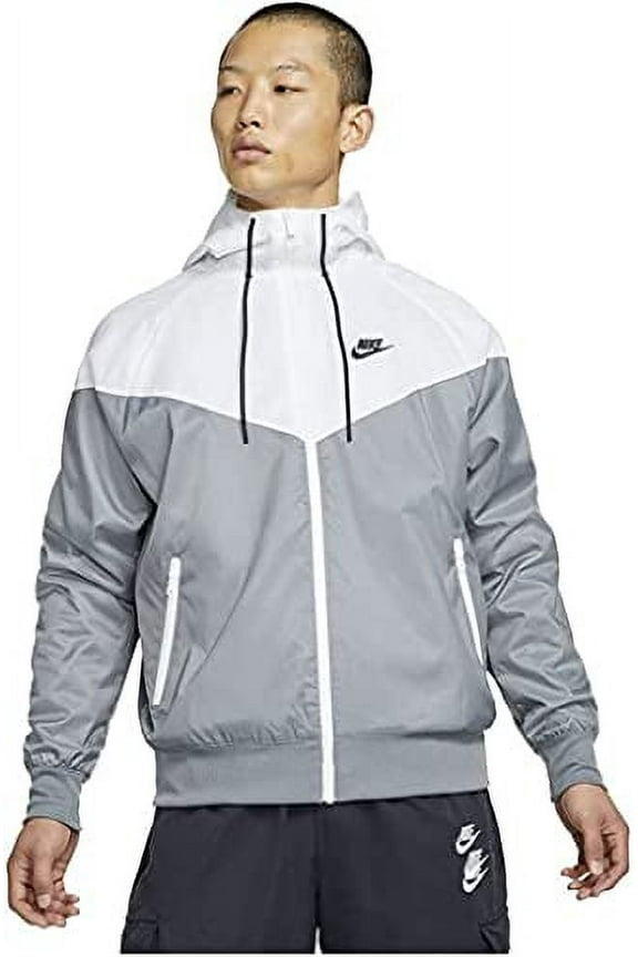 Sportswear Windrunner Men's Hooded Jacket, Smoke Grey/White/Smoke Grey/Black, Large