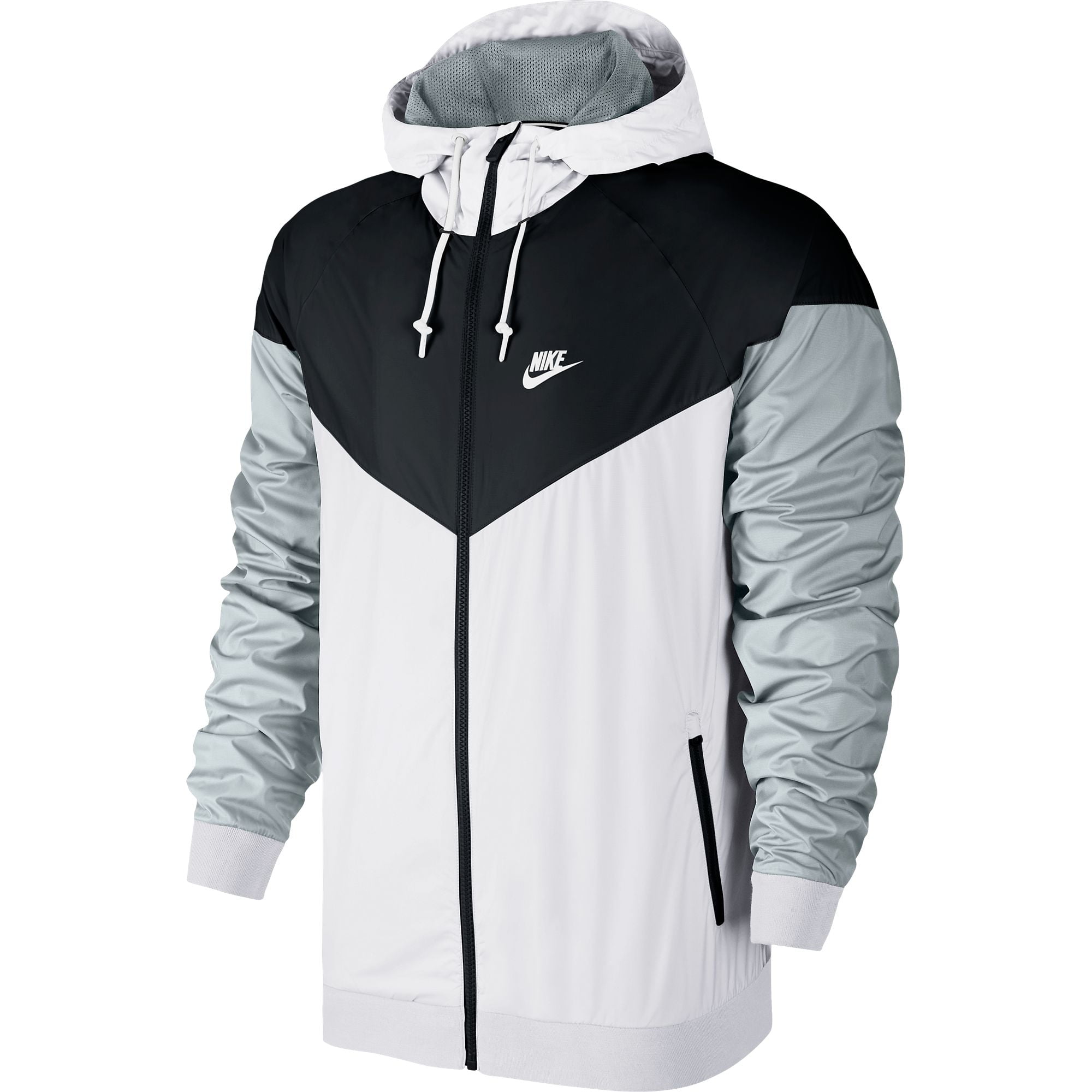 Nike Sportswear Windrunner Men s Hooded Jacket White Black Wolf Grey 727324 101 Walmart